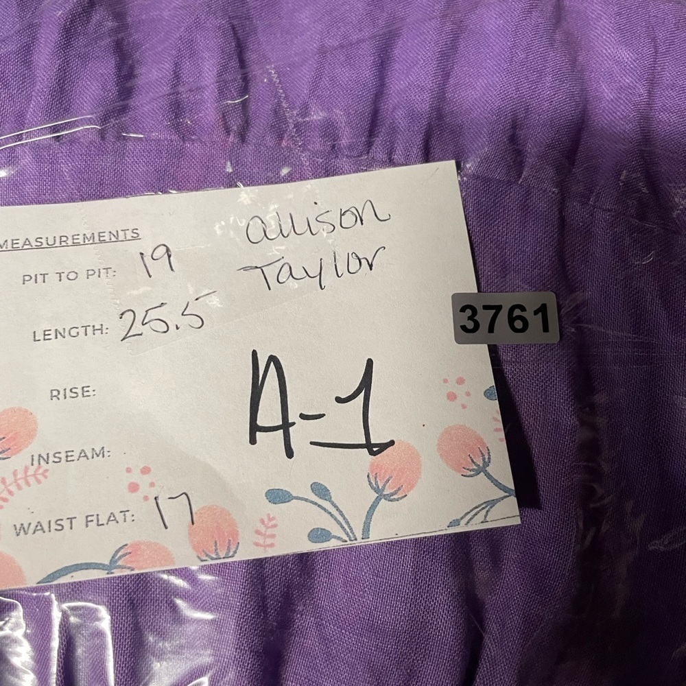 Linen Purple Sleeveless Ruffle Top - Picture 5 of 5